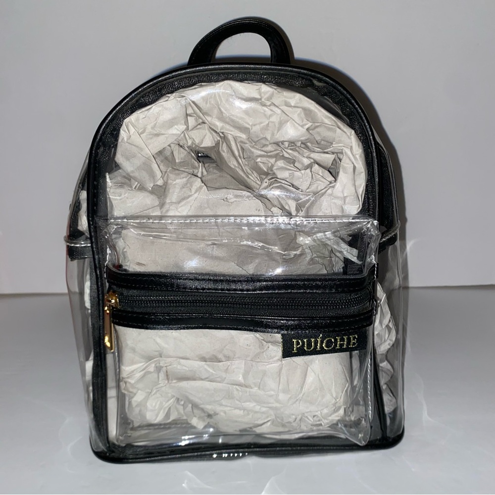 Puiche Clear Mini Backpack with Black Trim
